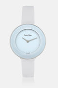  Shop Authentic Calvin Klein Chic White Dial White Leather Strap Watch for Women - K7N23TK2 - Luxxuri