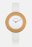  Shop Authentic Calvin Klein Chic White Dial White Leather Strap Watch for Women - K7N236K2 - Luxxuri