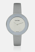  Shop Authentic Calvin Klein Chic Silver Dial White Leather Strap Watch for Women - K7N23UP8 - Luxxuri