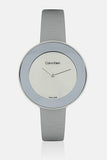  Shop Authentic Calvin Klein Chic Silver Dial White Leather Strap Watch for Women - K7N23UP8 - Luxxuri