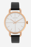  Shop Authentic Calvin Klein Even White Dial Black Leather Strap Watch for Women - K7B236C6 - Luxxuri