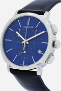  Shop Authentic Calvin Klein Chronograph Blue Dial Black Leather Strap Watch for Men - K8Q371CN - Luxxuri