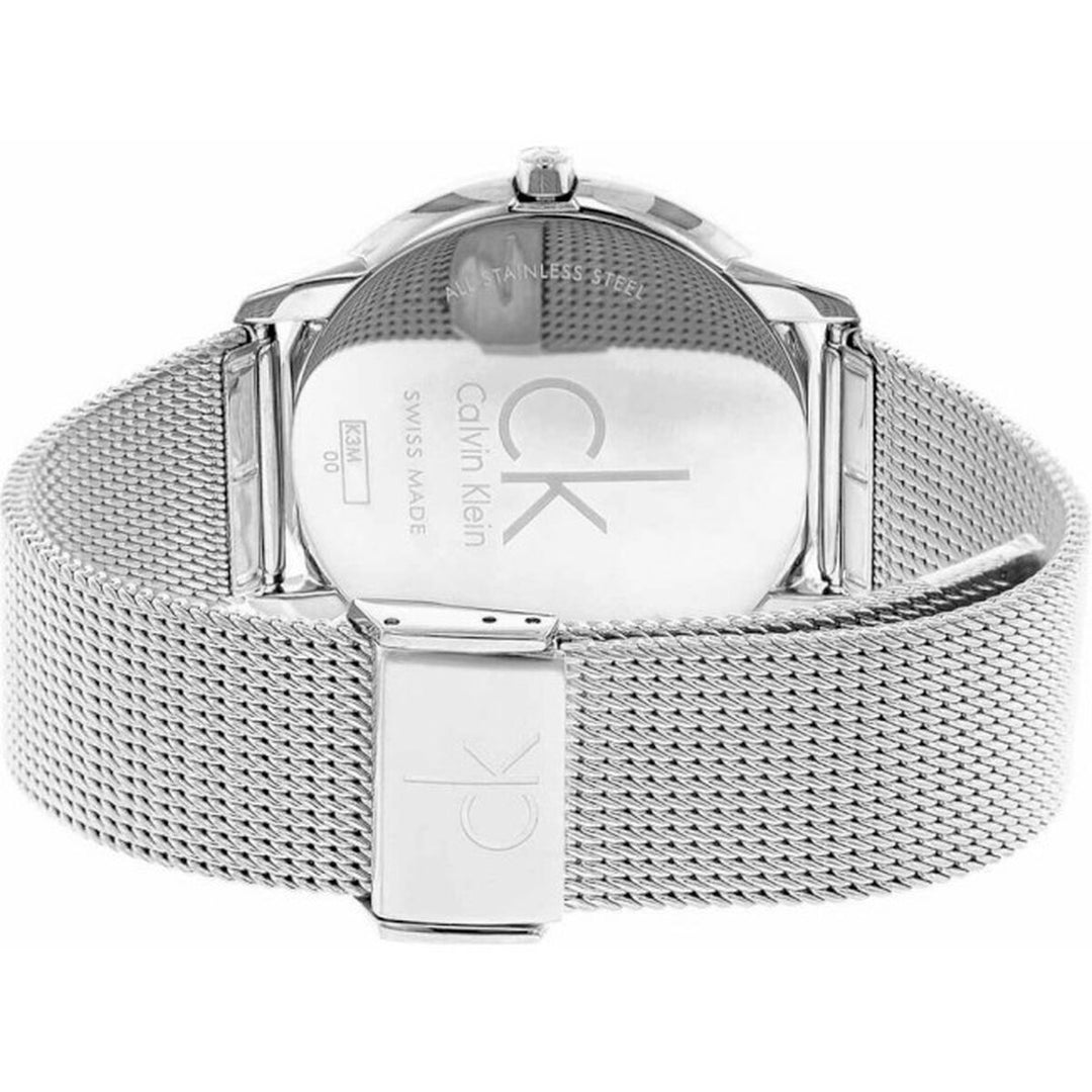  Shop Authentic Calvin Klein Minimal White Dial Silver Mesh Bracelet Watch for Women - K3M52152 - Luxxuri