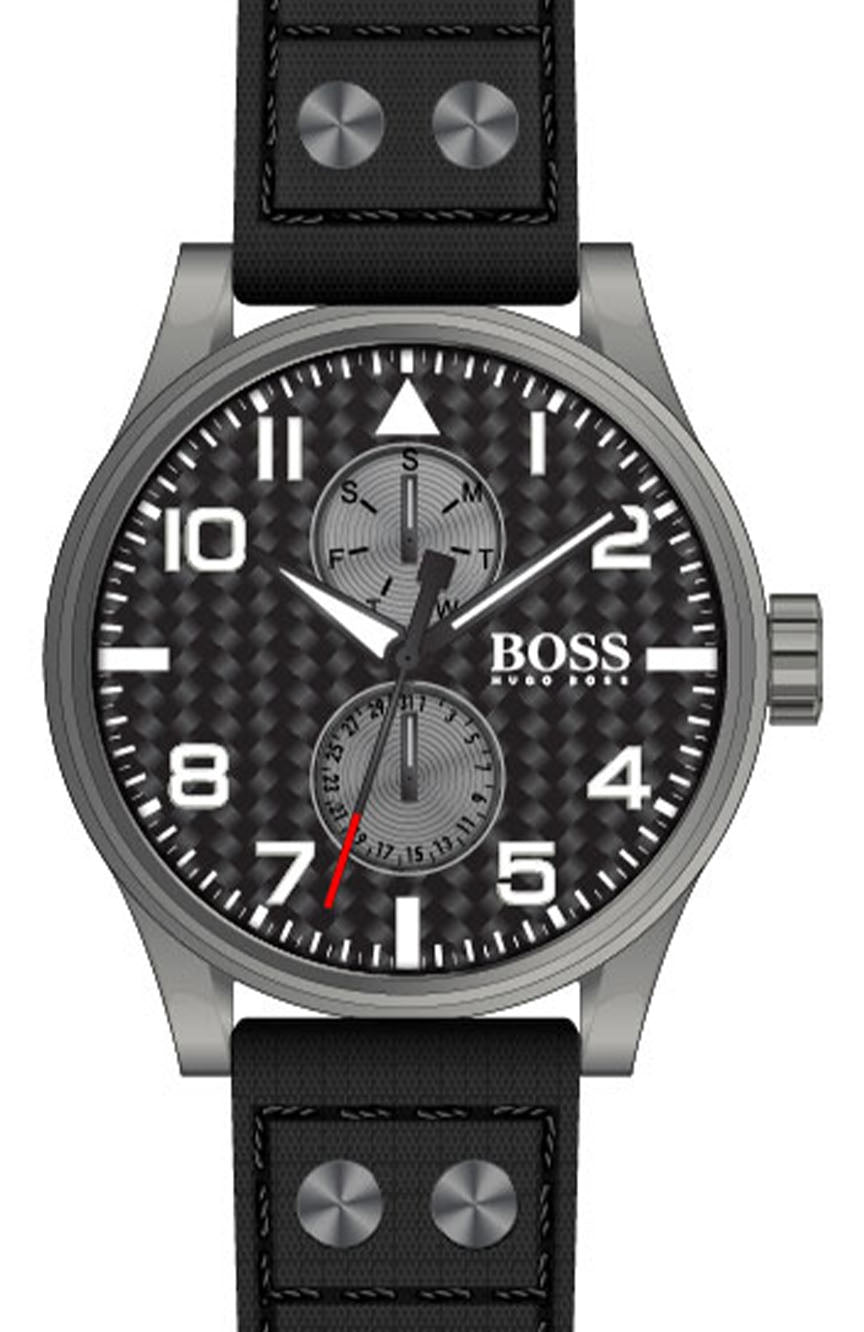  Shop Authentic Hugo Boss Aeroliner Chronograph Black Dial Black Leather Strap Watch For Men - 1513086 - Luxxuri