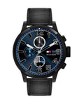 Shop Authentic Tommy Hilfiger Jackson Quartz Blue Dial Black Leather Strap Watch for Men - 1791241 - Luxxuri