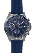  Shop Authentic Tommy Hilfiger Bank Blue Dial Blue Rubber Strap Watch for Men - 1791721 - Luxxuri