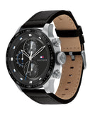 Shop Authentic Tommy Hilfiger Trent Chronograph Quartz Black Dial Black Leather Strap Watch For Men - 1791810 - Luxxuri