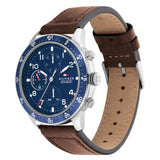  Shop Authentic Tommy Hilfiger Jimmy Chronograph Quartz Blue Dial Brown Leather Strap Watch For Men - 1791946 - Luxxuri