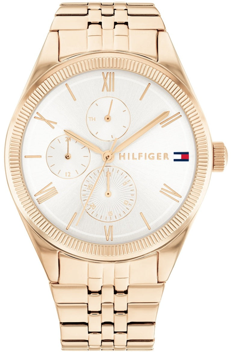 Shop Authentic Tommy Hilfiger Monica Quartz White Dial Gold Steel Strap Watch For Women - 1782593 - Luxxuri
