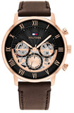  Shop Authentic Tommy Hilfiger Legend Analog Black Dial Brown Leather Strap Watch For Men - 1710566 - Luxxuri