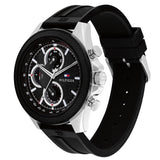  Shop Authentic Tommy Hilfiger Clark Chronograph Black Dial Black Rubber Strap Watch For Men - 1792082 - Luxxuri