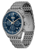  Shop Authentic Hugo Boss Gregor Chronograph Blue Dial Grey Steel Strap Watch For Men - 1514083 - Luxxuri