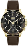  Shop Authentic Hugo Boss Troper Chronograph Black Dial Brown Leather Strap Watch For Men - 1514100 - Luxxuri