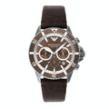  Shop Authentic Emporio Armani Diver Chronograph Brown Dial Brown Leather Strap Watch For Men - AR11486 - Luxxuri