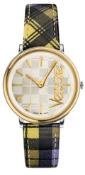  Shop Authentic Versace V-Circle The Clans Edition Silver Dial Multicolor Leather Strap Watch for Women - VE8100118 - Luxxuri