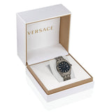  Shop Authentic Versace Greca Time Quartz Black Dial Grey Steel Strap Watch for Men  - VE3K00622 - Luxxuri