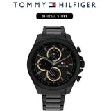  Shop Authentic Tommy Hilfiger Clark Chronograph Black Dial Black Steel Strap Watch For Men - 1792081 - Luxxuri