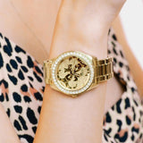  Shop Authentic Guess G Twist Diamonds Gold Dial Gold Steel Strap Watch For Women - W1201L2 - Luxxuri