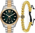  Shop Authentic Michael Kors Lexington Quartz Green Dial Two Tone Steel Strap Watch For Men - MK9063 - Luxxuri