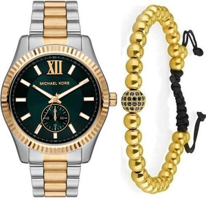  Shop Authentic Michael Kors Lexington Quartz Green Dial Two Tone Steel Strap Watch For Men - MK9063 - Luxxuri