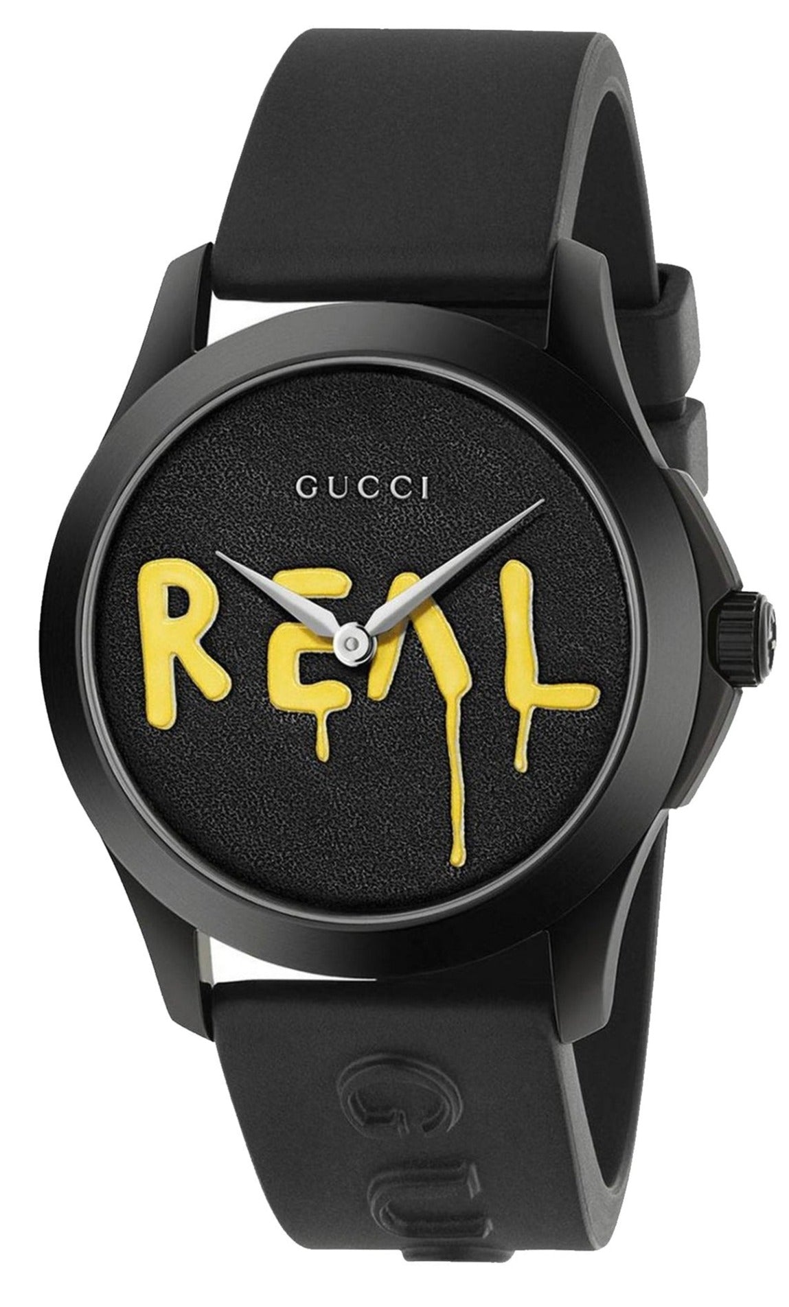  Shop Authentic Gucci G Timeless Ghost Black Dial Black Rubber Strap Unisex Watch - YA1264017 - Luxxuri