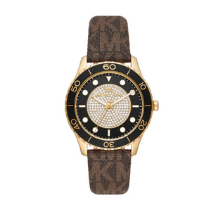  Shop Authentic Michael Kors Runway Quartz Black Dial Brown Leather Strap Watch For Women - MK6979 - Luxxuri