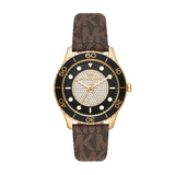  Shop Authentic Michael Kors Runway Quartz Black Dial Brown Leather Strap Watch For Women - MK6979 - Luxxuri