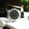 Guess Baguette Crystals Black Dial Black Silicone Strap Watch For Men - GW0208G1