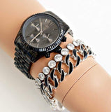  Shop Authentic Michael Kors Lexington Chronograph Black Dial Black Steel Strap Watch For Women - MK5709 - Luxxuri