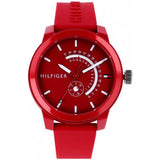  Shop Authentic Tommy Hilfiger Denim Quartz Red Dial Red Rubber Strap Watch for Men - 1791480 - Luxxuri