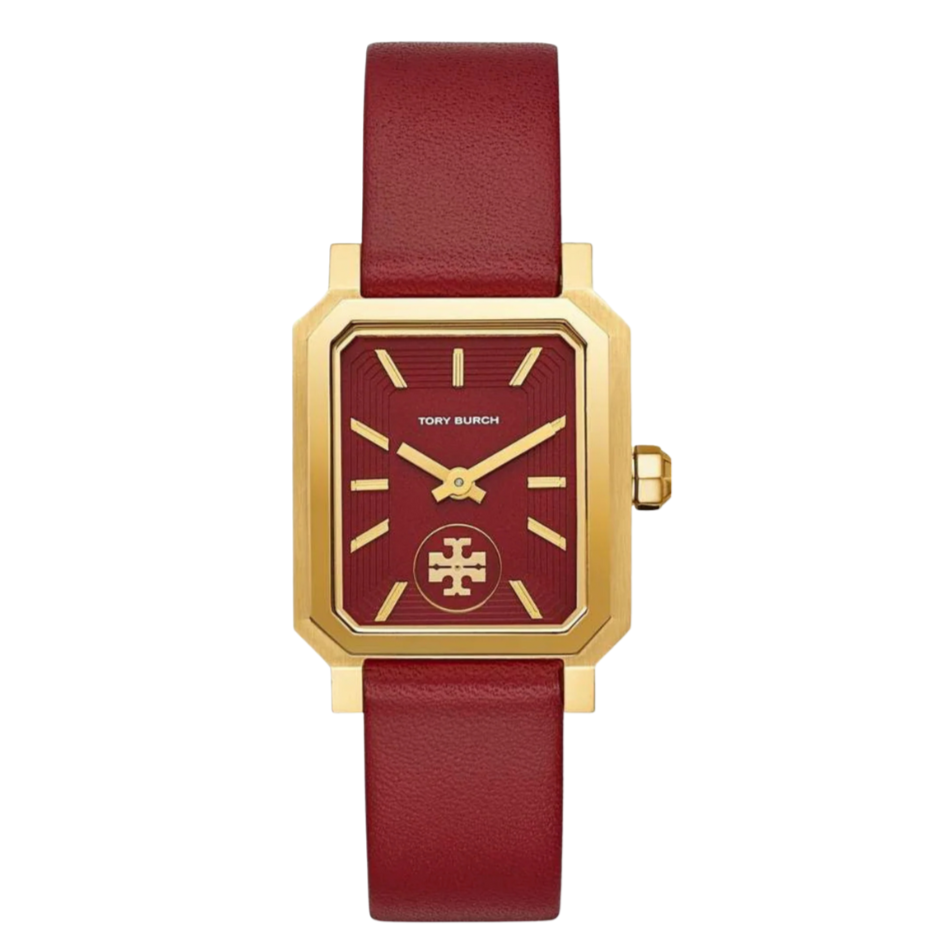 Tory Burch Robinson Quartz Red Dial Red Leather Strap Watch for Women - TBW1505