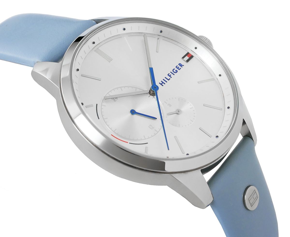  Shop Authentic Tommy Hilfiger Brooke Silver Dial Blue Leather Strap Watch for Women - 1782023 - Luxxuri