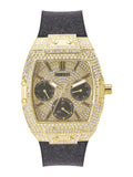  Shop Authentic Guess Raven Diamonds Champagne Dial Black Rubber Strap Watch For Women - GW0105L2 - Luxxuri