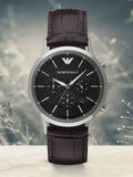  Shop Authentic Emporio Armani Renato Chronograph Black Dial Brown Leather Strap Watch For Men - AR2482 - Luxxuri