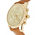  Shop Authentic Michael Kors Lexington Chronograph Gold Dial Brown Leather Strap Watch For Men - MK8447 - Luxxuri
