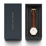  Shop Authentic Daniel Wellington Classic Petite White Dial Brown Leather Strap Watch For Women - DW00100239 - Luxxuri