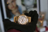  Shop Authentic Guess Limelight Quartz Silver Dial Golden Leather Strap Watch For Women - W0775L2 - Luxxuri