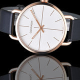  Shop Authentic Calvin Klein Even White Dial Black Leather Strap Watch for Women - K7B216C6 - Luxxuri