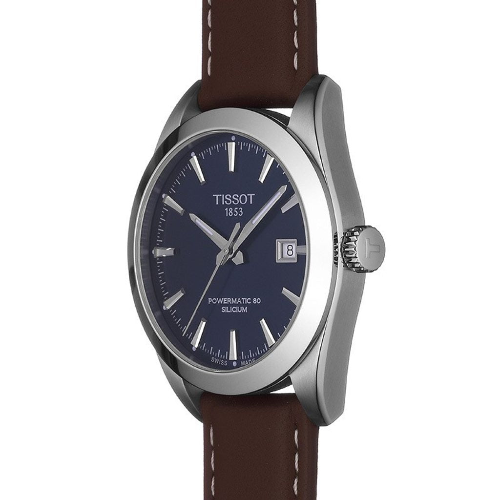  Shop Authentic Tissot Gentlemen Powermatic 80 Silicium Blue Dial Brown Leather Strap Watch For Men - T127.407.16.041.00 - Luxxuri