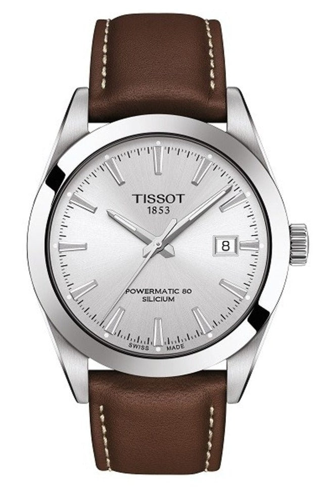  Shop Authentic Tissot Gentleman Powermatic 80 Silicium Silver Dial Brown Leather Strap Watch For Men - T127.407.16.031.00 - Luxxuri