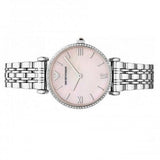  Shop Authentic Emporio Armani Classic Gianni T Bar Crystals Pink Dial Silver Steel Strap Watch For Women - AR1781 - Luxxuri