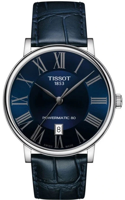  Shop Authentic Tissot Carson Premium Powermatic 80 Blue Dial Blue Leather Strap Watch For Men - T122.407.16.043.00 - Luxxuri