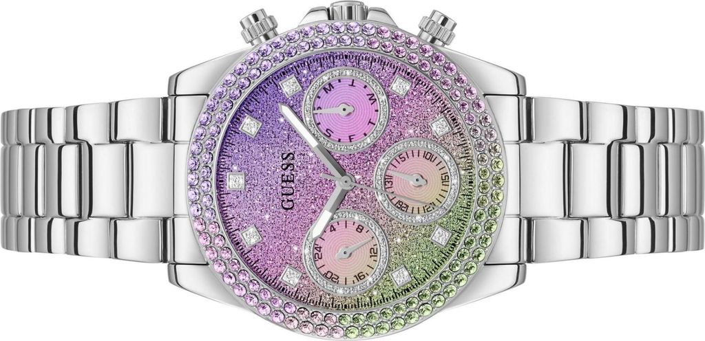  Shop Authentic Guess Sol Chronograph Crystals Multicolor Dial Silver Steel Strap Watch For Women - GW0483L1 - Luxxuri
