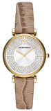  Shop Authentic Emporio Armani Gianni T Bar Crystals Silver Dial Brown Leather Strap Watch For Women - AR11518 - Luxxuri