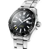  Shop Authentic Tag Heuer Aquaracer Black Dial Silver Steel Strap Strap Watch for Men - WAY201A.BA0927 - Luxxuri