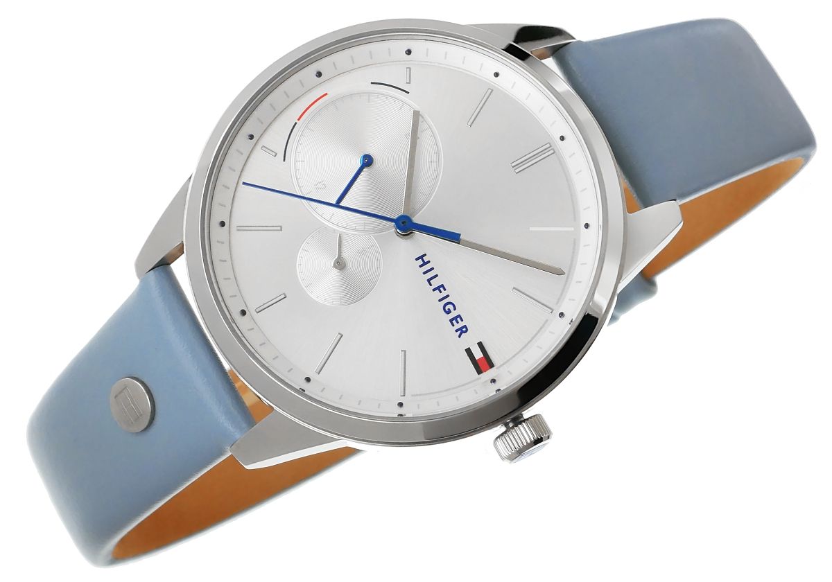  Shop Authentic Tommy Hilfiger Brooke Silver Dial Blue Leather Strap Watch for Women - 1782023 - Luxxuri