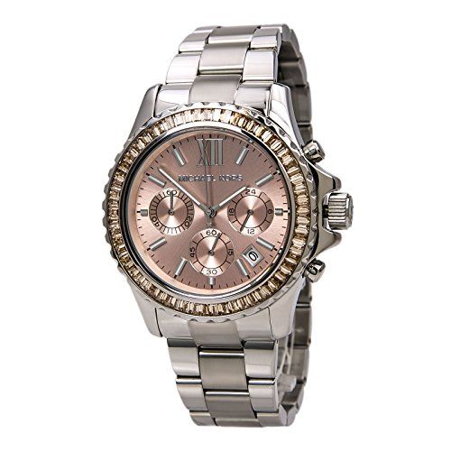  Shop Authentic Michael Kors Everest Chronograph Gold Dial Silver Steel Strap Watch For Women - MK5870 - Luxxuri