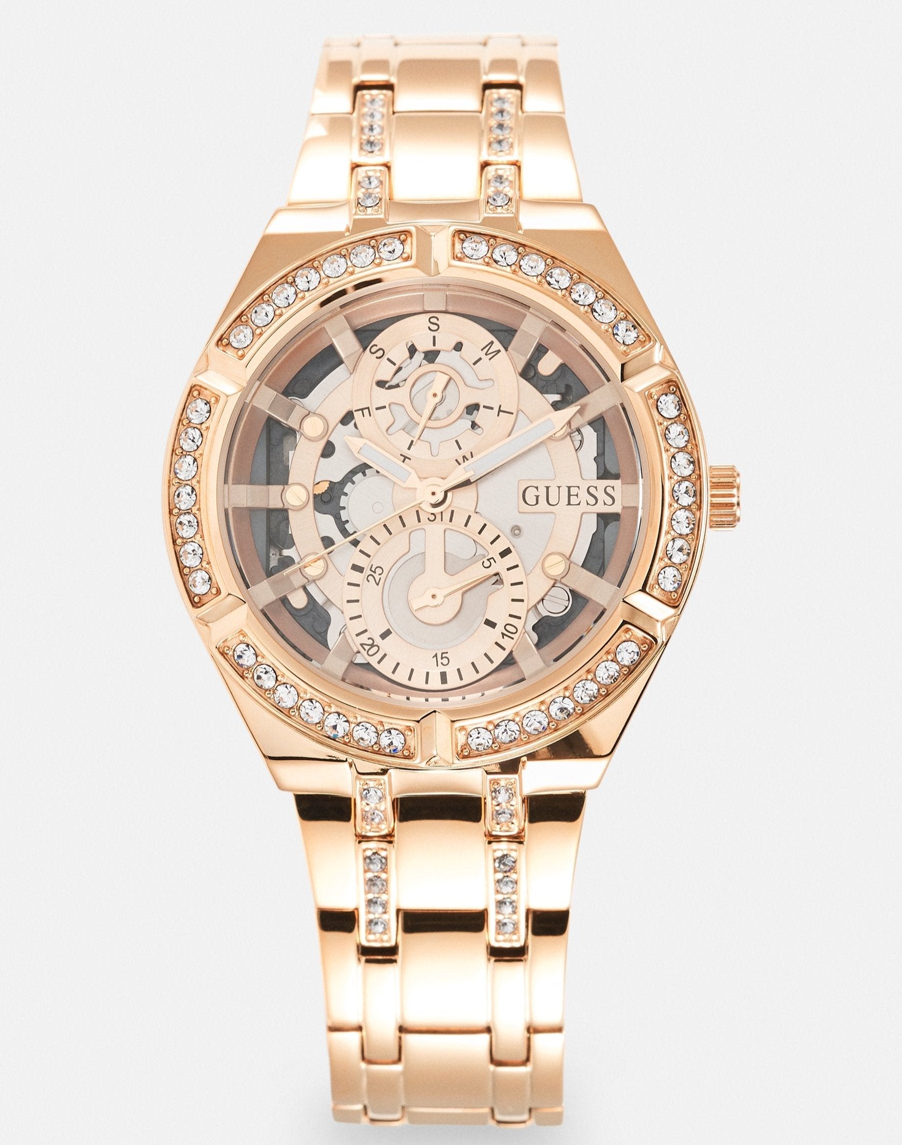  Shop Authentic Guess Allara Quartz Rose Gold Dial Rose Gold Steel Strap Watch For Women - GW0604L3 - Luxxuri