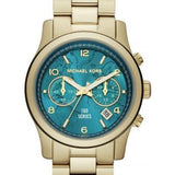  Shop Authentic Michael Kors Runway Hunger Stop100 Series Blue Dial Gold Steel Strap Watch for Women - MK5815 - Luxxuri