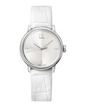  Shop Authentic Calvin Klein Accent Silver Dial White Leather Strap Watch for Women - K2Y2Y1KW - Luxxuri